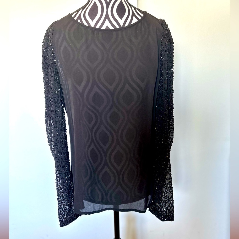Haute Hippie beaded sleeve top